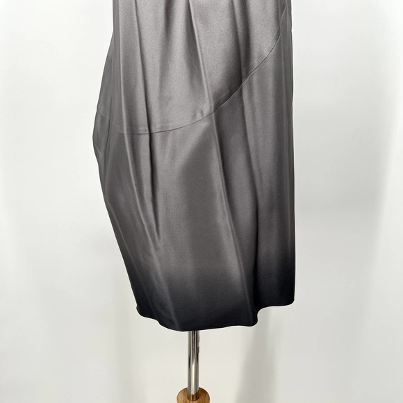 NARCISO RODRIGUEZ Tunic Dress Womens XS Gray Black Ombre Silk Asymmetrical Mini - Picture 7 of 16